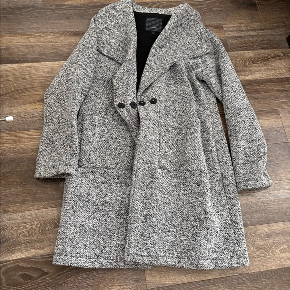 Steve Madden Tweed Coat Heather Grey Sz Large - Picture 6 of 8